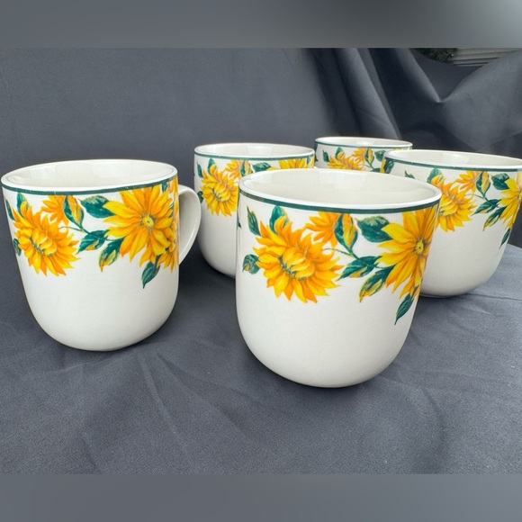Thomson Pottery 5x Sunflower Ceramic Mugs - Picture 3 of 14